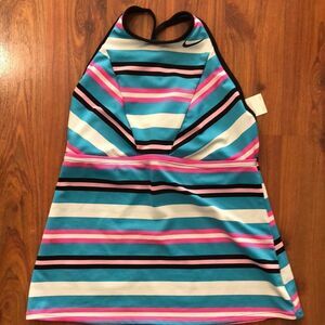 Nike vintage striped halter racer back top M
